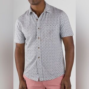 Tailor Vintage Vintage Indigo Shells Patterned Short Sleeve Shirt Men’s XXL